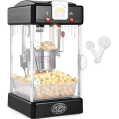 VEVOR Popcorn Maker Попкорн Мейкер 300W Попкорн Мейкер 2,5oz Чайник Делает 4Qt На Загрузку, Попкорн Мейкер с PP Дверцей, Включает 2 Ложки и Лоток, Cinema Style Black