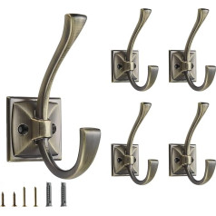 CABDM 5 Pack двойной ржавчины матовой античной латуни стены монтируется полотенце крючки с винтами для ключей, полотенца, сумки, чашки, шляпы