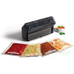 FoodSaver Elite All-in-One Liquid+ Vacuum Sealer | Сохраняет свежесть продуктов до 5 раз дольше | Вакуумный режим для жидкостей | С 1 рулоном (28 см x 2,43 м) и 4 вакуумны