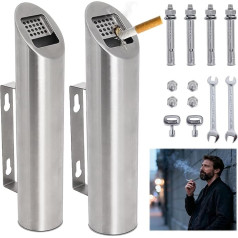 Настенная пепельница Gekufa из нержавеющей стали, 2 штуки, круглая, крепится на стену на открытом воздухе, закрывается на ключ, настенная пепел