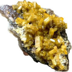NHDVDVAV Natürliches gelbes Baryt-Cluster-Mineralexemplar, Kristalle und Heilsteine zum Sammeln, seltenes Baryt-Kristall-Roherz zur Heimdekoration und zum Verschenken,180~240g