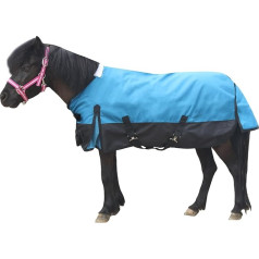 1200 Denier wasserdichte leichte Pferdedecke für Shetlandpony, Fohlen, Miniatur-Regendecke (ohne Füllung), Pfauenblau, 1,2 m