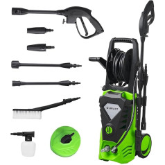 BRAST® Мойка высокого давления Электрическая мощность 2200 Вт 165 бар В комплекте 11 специальных аксессуаров Расход 468 л/ч Шланговая катушка 10 м Ш
