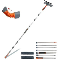 Профессиональный сквиджи для окон 2 в 1 Душ сквиджи с удлинительной штангой, 108 дюймов телескопическое оборудование для мытья окон с гнущей