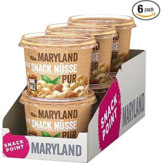 Maryland Snack Nuts Pure 275 g Cup Storage Pack - арахис, кешью и миндаль в ореховой смеси - обжаренные и несоленые - герметичная упаковка (6 x 275 g)