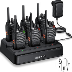 eSynic Walkie Talkie Royalty Free PMR446 16 каналов Радиостанции Перезаряжаемые VOX Радио PMR 0,5 Вт Радиоприемник 16 каналов Переговорное устройство с универсаль
