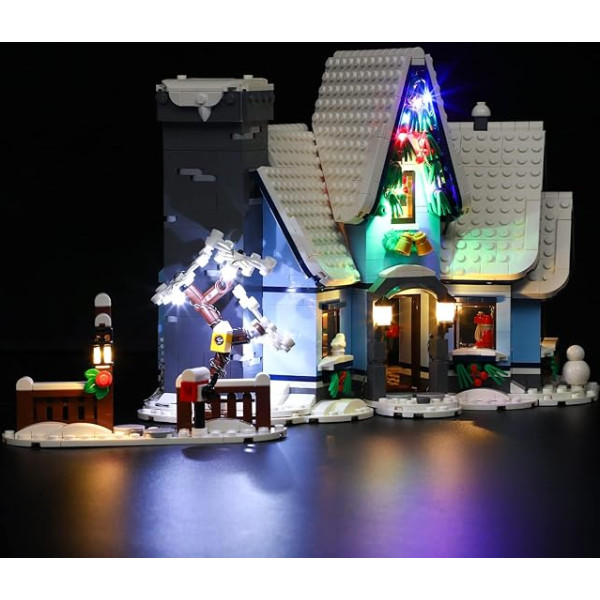 BRIKSMAX Набор светодиодной подсветки для Lego Creator Визит Санта Клауса - Совместим с моделью Lego 10293 Building Blocks - Без набора Lego
