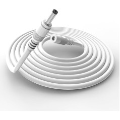 Tonton 5 м DC удлинительный кабель 15 В для Ring Solar Panel и Super Solar Panel, Google Nest WiFi AC2200 Router 2nd Gen, Google Nest Home Hub, Echo 1st 2nd, Echo Show Plus, Look, Link, Fire TV, белый