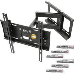 RICOO R23-F TV Wall Bracket Mount Tilt & Swivel Universal Cantilever Mounting Holder Arm also for Curved 4K LCD LED Television / 30-65 Inch VESA 200x100 400x400 Black