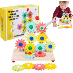 Шестеренки Игрушки для детей, деревянная игрушка с вращающимися шестеренками и игровым столиком - развивающая игрушка для детских садов и 