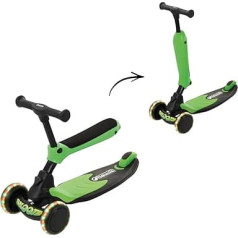 Детский самокат и скутер hauck 2 в 1 для детей 1-5 лет со светодиодными огнями (батарейки не требуются), ножным тормозом, легко превращается из са