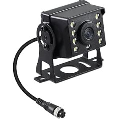 Камера заднего вида, HD 8 LED камера ночного видения заднего вида с 4 Pin Aviation Plug, IP68 Водонепроницаемый, 110 ° широкий угол, Подходит для грузовиков