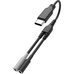 Geekria USB-C to 3.5mm Female Audio Stereo Y Splitter for Headset Adapter, Headphone Jack Adapter, Type C to AUX, Type-C to Audio Adapter, Conversion Cord for Samsung, Moto Z, Google Pixel 2/2XL, MacPro Air