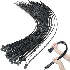50 упаковок многоразовых сверхмощных кабельных стяжек 450 мм x 4,8 мм с УФ-стойким нейлоном Пластиковые самозапирающиеся кабельные стяжки для 