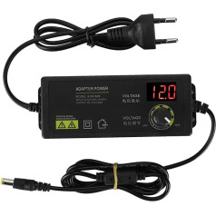 Регулируемый блок питания 3V-12V Универсальный адаптер питания 60W 5A Регулируемый адаптер питания AC/DC 100V-240V с LED дисплеем напряжения для бытово