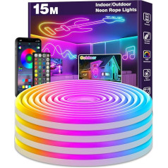 LETIANPAI Неоновая светодиодная лента 15 м, гибкие светодиодные ленты, управление с помощью приложения/пульта, несколько режимов, водонепроница