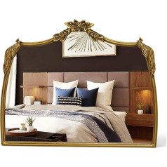 Золотое зеркало в стиле барокко, античный винтаж с золотой каймой и арками, декоративное полукруглое зеркало в качестве настенного украше