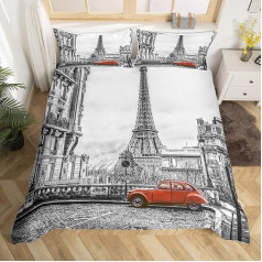 Homemissing Эйфелева башня пододеяльник 240 х 260 см французский комплект постельного белья серый красный Париж вид современный украшения пододея