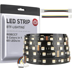 BTF-LIGHTING RGBCCT 5 цветов в 1 5050SMD светодиодная лента DC24V 5M 60LEDs/m 300LEDs RGB + теплый белый + холодный белый черный PCB IP30 не водонепроницаемый для внутренн