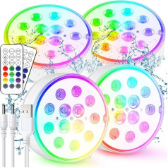 Czemo Подводный свет Перезаряжаемые светодиодные светильники для бассейна с магнитом Светильник для бассейна с пультом дистанционного упра