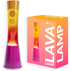 FISURA - Лавовая лампа с градиентом розового и оранжевого цветов. Розовое основание, градиентное стекло и оранжевая крышка. Расслабляющий эфф