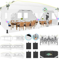 COBIZI Складная беседка Gazebo 3 x 6 Водонепроницаемая зимняя садовая беседка Палатка для вечеринок Pop Up Gazebo Складная палатка с 6 боковыми волнами 