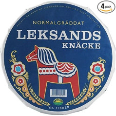 Leksands Круглые хрустящие хлебцы нормальной выпечки (голубые) упаковка из 4 (4 x 830 г (3,32 кг)