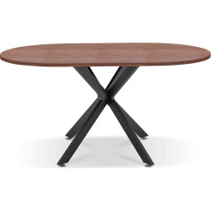 Frankystar Marui Big - Овальный обеденный стол из дерева и металла с метатарзалом Kiso 180 x 100 см - коричневое дерево