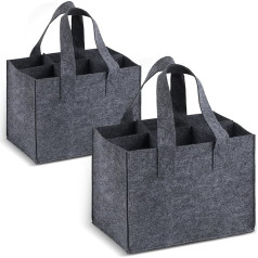 Упаковка из 2 переносок для бутылок, 6 бутылок, сумка для бутылок, корзина для бутылок из войлока, многоразовая мужская сумка, переноска для 