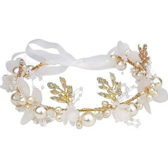 Свадебные аксессуары для волос Abnaok, жемчужный головной убор, венок для волос, аксессуары для волос на причастие для девочек, аксессуары для