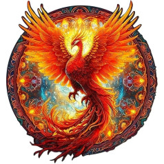 Деревянные пазлы Funnli для взрослых и детей, уникальный деревянный пазл в форме животных (Феникс-1), пазл из частей животных (L-37,8 x 35 см, 290 детал