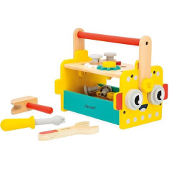 Janod - Brico'Kids Robot Tool Box - Строительная игра для детей - 25 компонентов + 3 инструмента - Ролевая игра - Развивает мелкую моторику - От 36 месяцев, J06455
