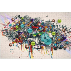 Деревянные Пазлы Для Взрослых И Детей, 3D Космическая Живопись Пазл Игрушка Набор, Семейные Игры Домашний Декор Подарок 1000 PCS 26 * 38cm