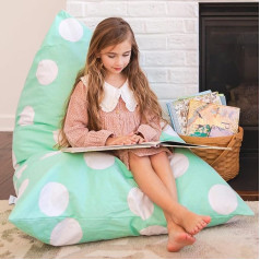 Butterfly Craze HEYOMART Stuffed Animal Storage Bean Bag Chair - Stuff 'n Sit Toy Bag Floor Lounger for Kids, Teens and Adults Extra Large 200 L/52 Gal Capacity Premium Cotton Canvas (Teal)