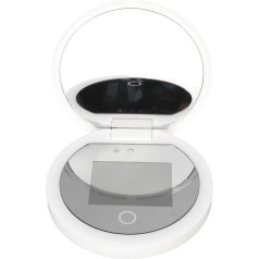 Yunir Тест-камера с УФ-зеркалом, подсвечиваемое зеркало для макияжа с 2-кратным увеличением перезаряжаемое круглое 3,5 дюйма со складыванием