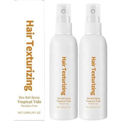 Meersalz Spray Alle natürlichen Zutaten Vanille duftend fügt sofortiges Volumen Texturierung Verdickung Starke Halt Textur Haar Styling Spray Beach Look für Männer und Frauen 120ml (2Pcs)
