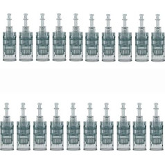 20pcs 16 Pins Microneedling Pen Needles, Microneedling Replacement Cartridges Micro 16 Pins Needles Cartridges Replacement Needles with Bayonet Slot for Dermapen Ultima M8