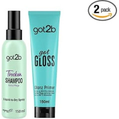 got2b Сухой шампунь Extra Care Liquid-to-Dry Spray (150 мл), для безупречного свежего вида и got2b Shine Primer gotGloss (150 мл), стайлинг-крем с формулой против пушистости