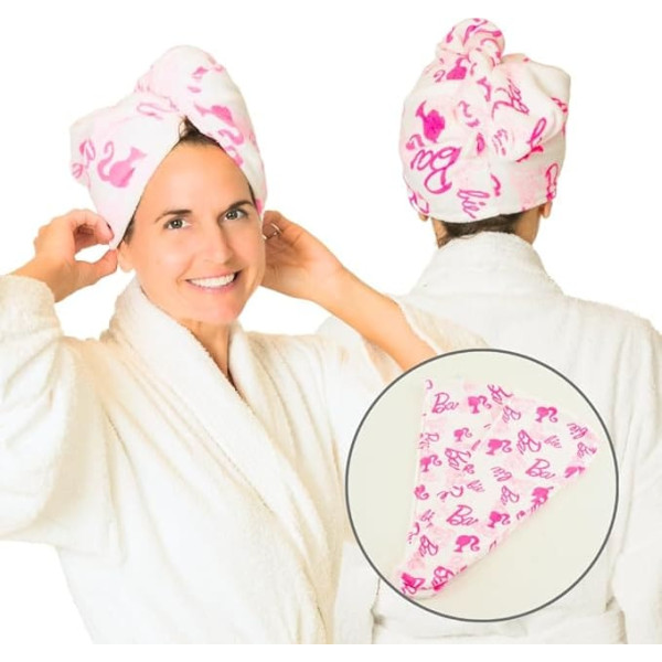 Franco Barbie Полотенце для волос из микрофибры Тюрбан для ванны/красоты/путешествий для прямых, волнистых и кудрявых волос, в упаковке 2 штуки