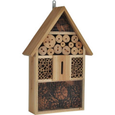 XXL Insect Hotel Bee Hotel Дом для насекомых с остроконечной крышей из дерева Убежище для ос, пчел, бабочек и жуков из натуральных материалов чистого п