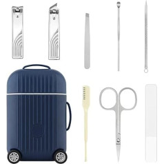 Набор Nagelknipser, tragbares Reise-Nagelknipser-Set, Koffer-Nagelknipser-Set, Edelstahl, Fingernagelknipser, Fußnagelschneider für Männer und Frauen