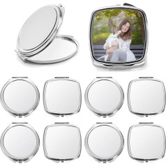 Acshio сублимации мини металл складной компактный макияж зеркало портативный двухстороннее увеличение путешествия косметическое зеркало д