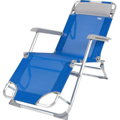 AKTIVE Пляжный шезлонг алюминий + текстиль 2 x 1, синий, 47 x 95 x 75 см