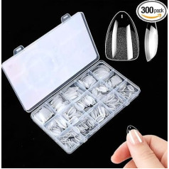 Набор из 300 коротких миндальных ногтей, полное покрытие ногтей, короткие мягкие искусственные гели, полное покрытие ногтей для нейл-арта, DIY