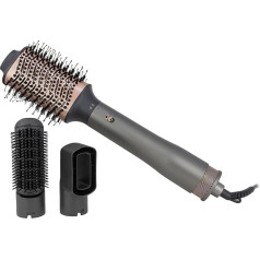 JOCCA 3-в-1 Фен-щетка | Фен, утюжок для завивки, выпрямитель и объемный фильтр | 1000-1200 Вт | 3 температуры и 2 скорости | 3 сменные насадки | Керамическ