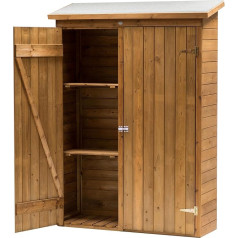 AXI Olivier Wooden Garden Cabinet in Brown | Tool Cabinet / Tool Shed for Garden with 2 Fixed Shelves | 131 x 180 cm