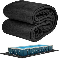 Abimars Dickere Poolfolie für oberirdische Schwimmbäder, rechteckige Poolmatte für Poolboden, nahtloser Komfort, doppelte Dichte, pannensicher, schwarz, 30,5 x 50,8 см