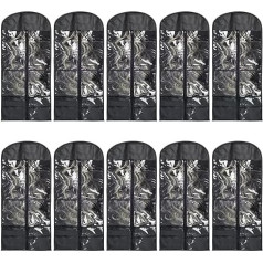 10шт пыленепроницаемый парики мешок для хранения наращивания волос мешок (черный с передним карманом)