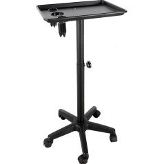 ASSYA Multifunktionales Haarwerkzeugwagen, einfacher Design Salon Storage Cart, einstellbare Höhenschale, 360 ° Mobile Universal Räder, Schwarz