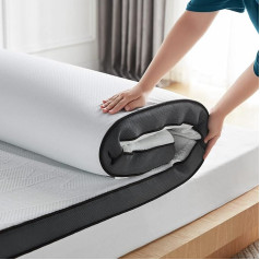 LINSY HOME Mattress Topper Gel Topper 140 x 200 см, высота 7,5 см Mattress Topper Made of Gel Memory Foam, H2 и H3 Hardness Gel Mattress Topper, with Washable Cover